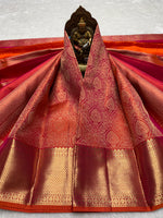 Load image into Gallery viewer, Classic Rustic Orange 2gm Zari Bridal Elegance Kanchipuram Handloom Silk Saree SS28200
