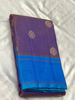 Load image into Gallery viewer, Classic Lavender &amp; Azure Blue 4gm Zari Bridal Elegance Kanchipuram Handloom Silk Saree SS23762
