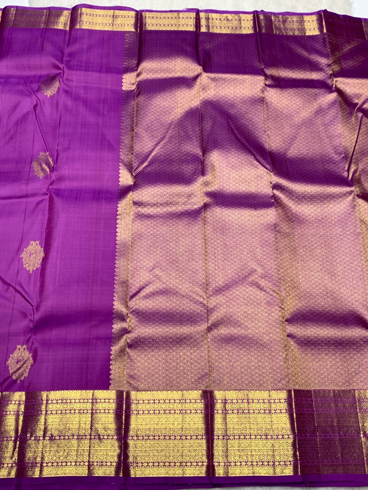 Classic Lavender Pink 2gm Zari Kanchipuram Handloom Silk Saree SS25573