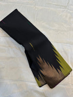 Load image into Gallery viewer, Classic Charcoal Black Temple Border Elegance Kanchipuram Handloom Silk Saree SS27922
