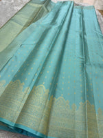 Load image into Gallery viewer, Classic Sky Blue Kanchipuram Handloom Silk Saree SS26218
