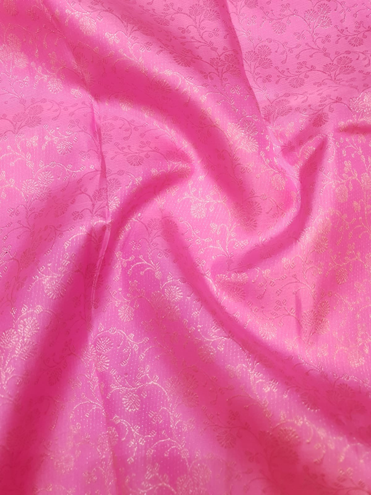 Classic Baby Pink 2gm Zari Turning Border Bridal Elegance Kanchipuram Handloom Silk Saree SS25681