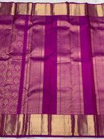 Load image into Gallery viewer, Classic Deep Magenta Pink 2gm Zari Bridal Elegance Kanchipuram Handloom Silk Saree SS28198
