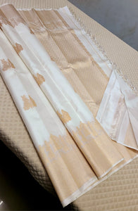 Classic White 2gm Zari Kanchipuram Handloom Silk Saree SS26288