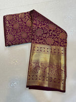 Load image into Gallery viewer, Classic Wine Red Bridal Elegance Kanchipuram Handloom Silk Saree SS26639
