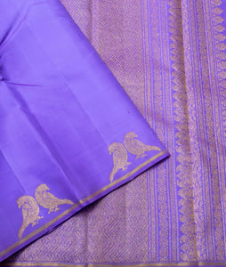 Classic Lavender 1gm Elegance Kanchipuram Handloom Silk Saree SS23651