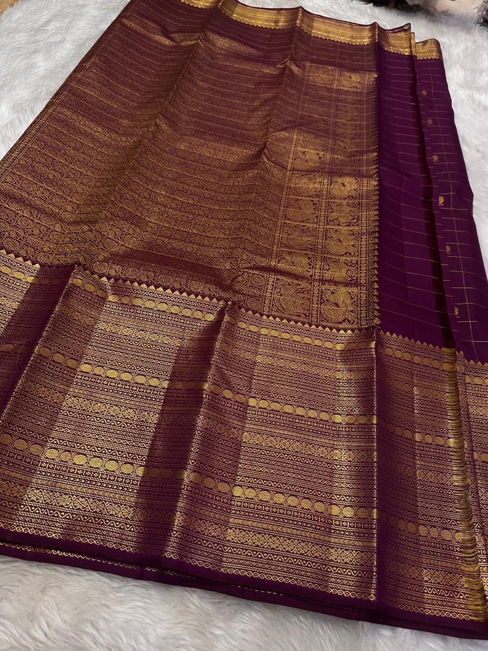 Classic Berry Pink Elegance Kanchipuram Handloom Silk Saree SS24522