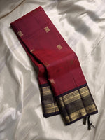 Load image into Gallery viewer, Classic Maroon &amp; Black Elegance Kanchipuram Handloom Silk Saree SS24534
