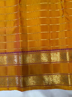 Load image into Gallery viewer, Classic Yellow &amp; Red 2gm Zari Elegance Kanchipuram Handloom Silk Saree SS27069
