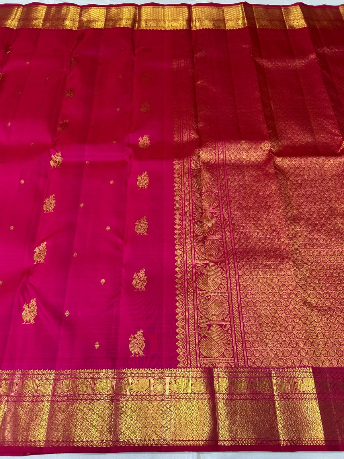 Classic Reddish Pink 2gm Zari Kanchipuram Handloom Silk Saree SS25838