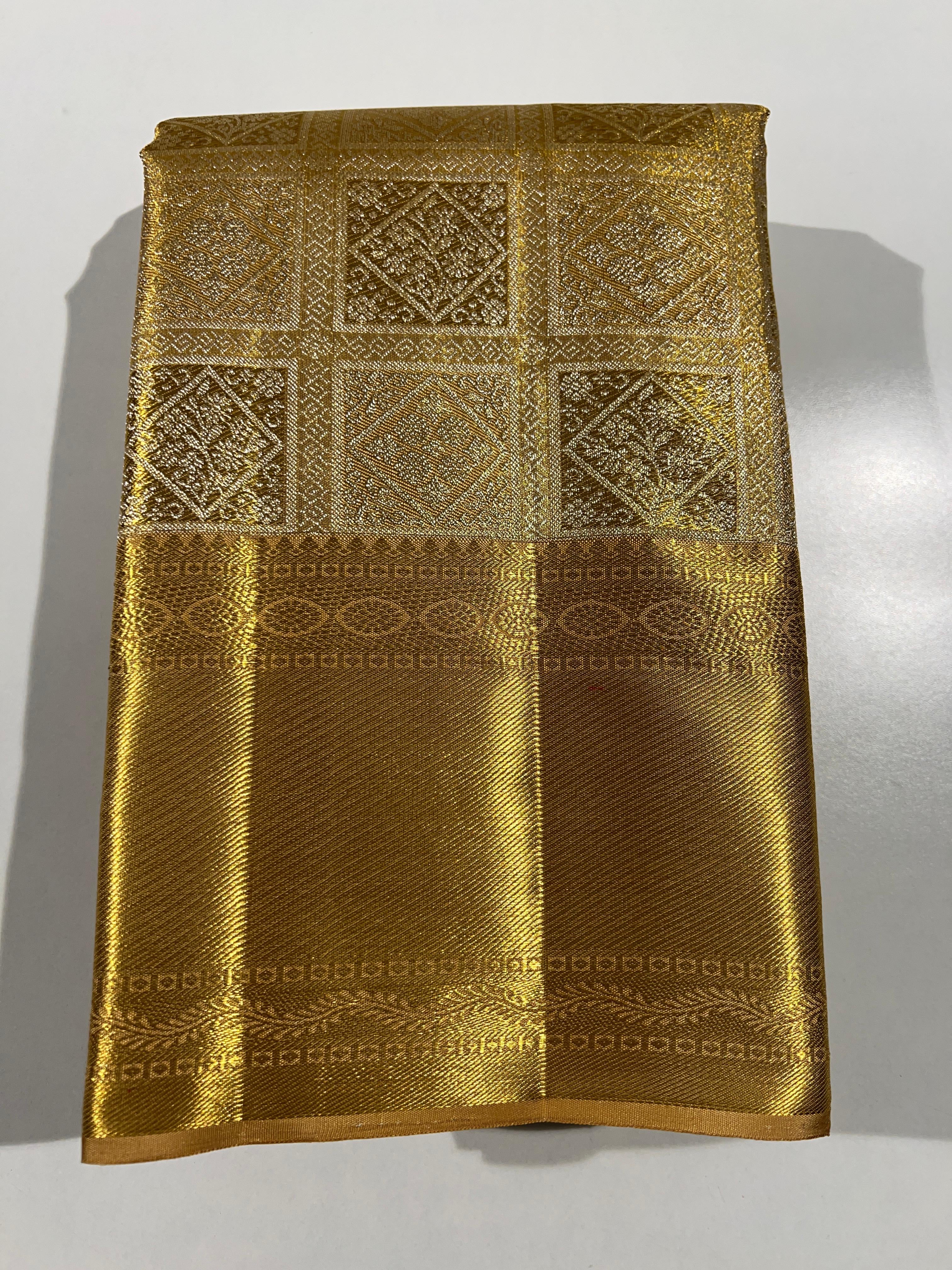 Classic Gold & Silver 1gm Zari Bridal Elegance Kanchipuram Handloom Silk Saree SS25952