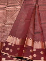Load image into Gallery viewer, Classic Chocolate Brown 1gm Zari Elegance Kanchipuram Handloom Silk Saree SS27964
