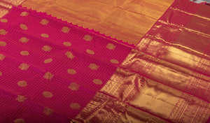 Classic Pink Elegance Kanchipuram Handloom Silk Saree SS25256