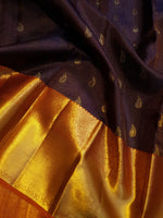 Load image into Gallery viewer, Classic Coffee Brown &amp; Mermalade Orange 2gm Zari Elegance Kanchipuram Handloom Silk Saree SS28455
