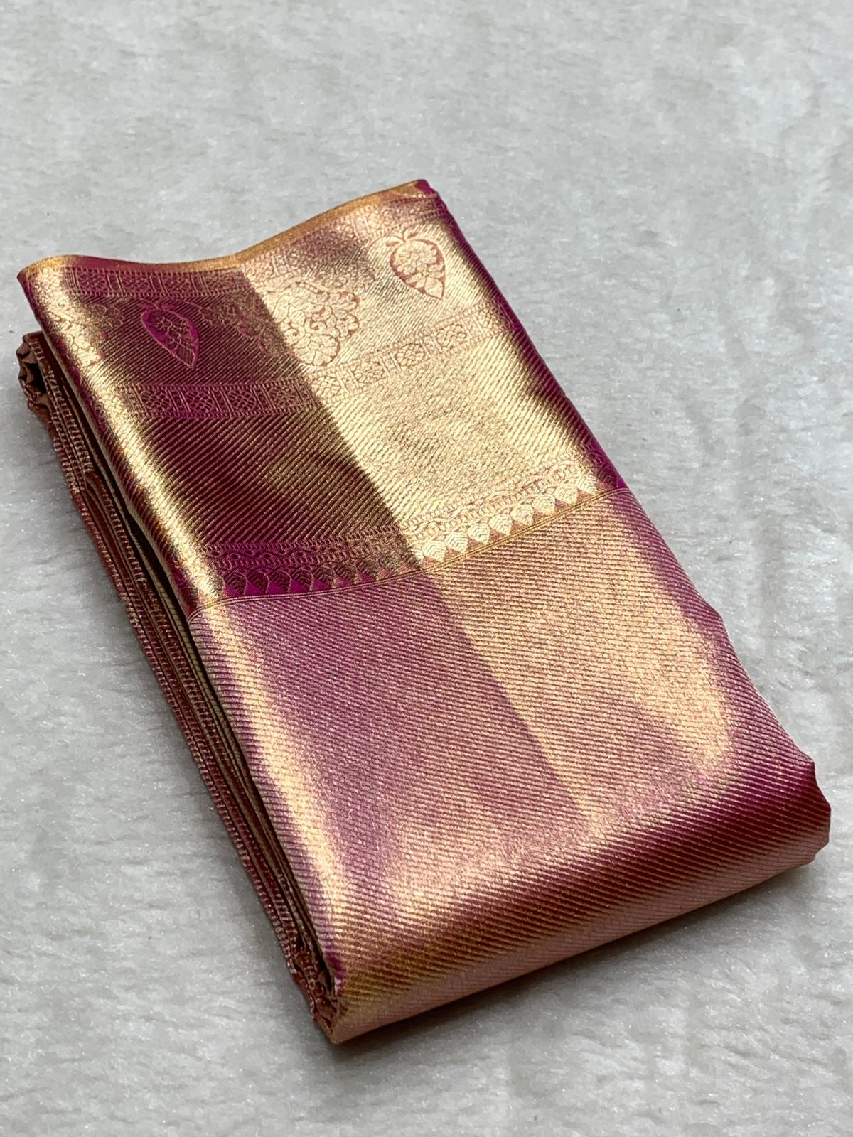 Pastel Pink Dual Toned Jyothika Inspired 2gm Zari Bridal Elegance Kanchipuram Handloom Silk Saree SS25447