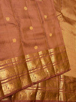 Load image into Gallery viewer, Classic Dusky Brown 1gm Zari Vaira Oosi Kanchipuram Handloom Silk Saree SS26656
