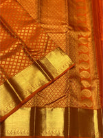 Load image into Gallery viewer, Classic Orange 2gm Zari Bridal Elegance Kanchipuram Handloom Silk Saree SS25817
