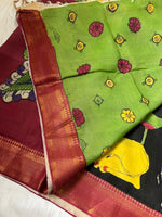 Load image into Gallery viewer, Classic Pen Kalamkari Black Elegance Banglore Silk Saree SS27160
