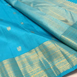 Load image into Gallery viewer, Classic Sky Blue 1gm Zari Elegance Kanchipuram Handloom Silk Saree SS24679
