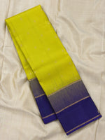 Load image into Gallery viewer, Classic Lime Green &amp; Royal Blue Elegance Kanchipuram Handloom Silk Saree SS28635

