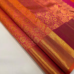 Load image into Gallery viewer, Classic Orange Pink Bridal 1gm Zari Elegance Kanchipuram Handloom Silk Saree SS23678
