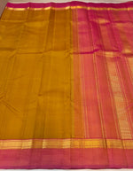 Load image into Gallery viewer, Classic Mustard &amp; Rose 2gm Zari Elegance Kanchipuram Handloom Silk Saree SS27357
