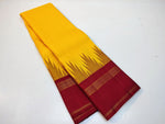 Load image into Gallery viewer, Classic Golden Yellow &amp; Reddish Maroon 2gm Zari Elegance Kanchipuram Handloom Silk Saree SS27562
