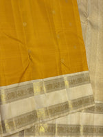 Load image into Gallery viewer, Classic Mustard Yellow &amp; Ice Blue 2gm Zari Elegance Kanchipuram Handloom Silk Saree SS28272
