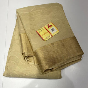 Classic Oatmeal Cream Elegance Khadi Banarasi Crepe Handloom Silk Saree SS23877