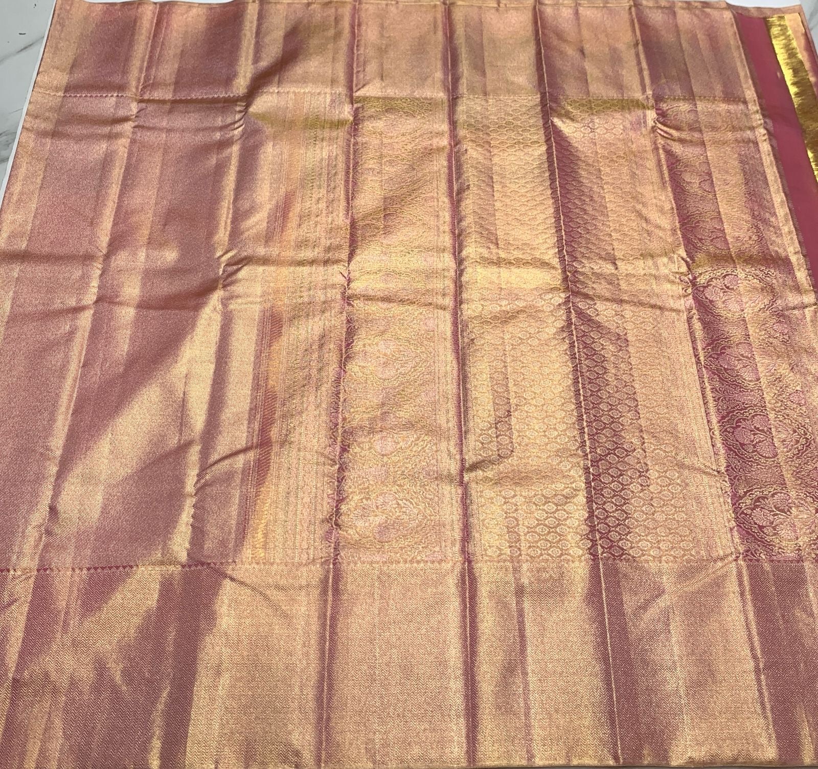 Classic Pastel Pink 2gm Zari Bridal Elegance Kanchipuram Handloom Silk Saree SS24391