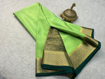 Load image into Gallery viewer, Classic Pastel Green Elegance Mysore Silk Saree SS24641
