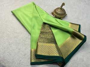 Classic Pastel Green Elegance Mysore Silk Saree SS24641