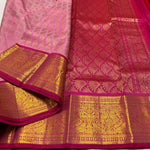 Load image into Gallery viewer, Classic Creamy Pink &amp; Deep Pink 2gm Zari Bridal Elegance Kanchipuram Handloom Silk Saree SS24758
