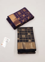 Load image into Gallery viewer, Classic Dark Aubergine Violet Double Warp Elegance Kanchipuram Handloom Silk Saree SS27170
