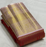 Load image into Gallery viewer, Classic Chilli Red &amp; Baby Pink 3gm Zari Elegance Kanchipuram Handloom Silk Saree SS27255
