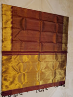Load image into Gallery viewer, Classic Garnet Red 2gm Zari Bridal Elegance Kanchipuram Handloom Silk Saree SS27607
