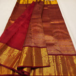 Load image into Gallery viewer, Classic Brick Maroon 2gm Zari Bridal Elegance Kanchipuram Handloom Silk Saree SS26265
