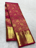 Load image into Gallery viewer, Classic Glow Pink 2gm Zari Bridal Elegance Kanchipuram Handloom Silk Saree SS25433
