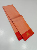 Load image into Gallery viewer, Classic Peach &amp; Orange 2gm Zari Elegance Kanchipuram Handloom Silk Saree SS27079
