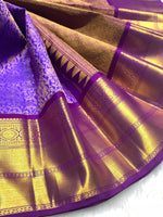Load image into Gallery viewer, Classic Lavender &amp; Vadamalli 2gm Zari Bridal Elegance Kanchipuram Handloom Silk Saree SS25273
