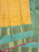 Load image into Gallery viewer, Classic Lemon Yellow &amp; Aqua 2gm Zari Elegance Kanchipuram Handloom Silk Saree SS28281
