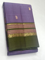 Load image into Gallery viewer, Classic Lavender &amp; Olive Green 2gm Zari Elegance Kanchipuram Handloom Silk Saree SS28238
