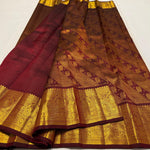 Load image into Gallery viewer, Classic Maroon 1 gm Zari Elegance Kanchipuram Handloom Silk Saree SS23785
