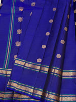 Load image into Gallery viewer, Classic Royal Blue 1gm Zari Double Border Elegance Kanchipuram Handloom Silk Saree SS28601
