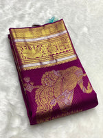 Load image into Gallery viewer, Classic Wine Red &amp; Sea Green 2gm Zari Kanchipuram Handloom Silk Saree SS26005
