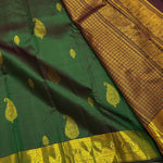 Load image into Gallery viewer, Classic Bottle Green &amp; Coffee Brown Elegance Kanchipuram Handloom Silk Saree SS27374

