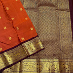 Load image into Gallery viewer, Classic Golden Brown &amp; Coffee Brown 1gm Zari Kanchipuram Handloom Silk Saree SS26273
