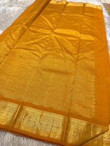Classic Golden Yellow Kanchipuram Handloom Silk Saree SS26083