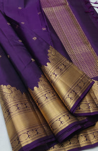 Classic Violet Elegance Handloom Soft Silk Saree SS26491