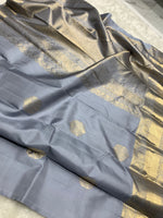 Load image into Gallery viewer, Classic Grey 2gm Zari Bridal Elegance Kanchipuram Handloom Silk Saree SS25984
